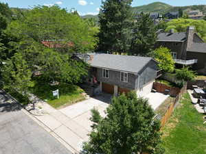 View of subject property with mountains