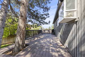 Spacious deck on backside of the house.