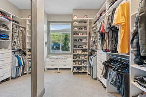 Spacious walk-in closet. With a 'his' side and a 'her' side.