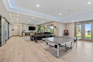 Basement Family Room and Entertainment  Room. Access to Patio. Accent Lighting. 10' ceilings!!!! Views!