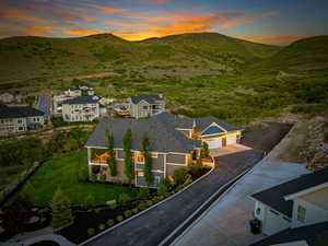 Aerial View. At the end of a private cul-de-sac. Views of the Mtns/Hills. No neighbors to the South.
