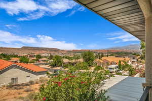 View of mountain background with nearby suburban area