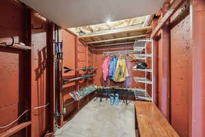 View of walk in closet