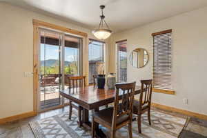 Dining space with baseboards