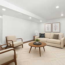 Living room featuring recessed lighting and wood finished floors
