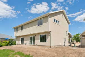 Back of house featuring stucco siding