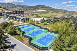 Aerial view of a mountainous background