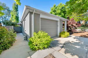 Garage with driveway