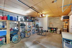 Storage area featuring a garage