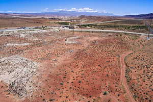 Aerial view of a mountainous background