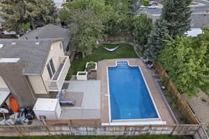 View of pool featuring a patio area
