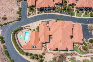 Aerial view of a pool area