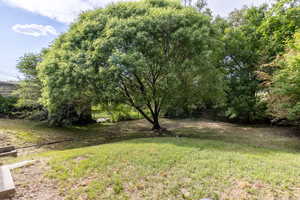 View of fully fenced backyard
