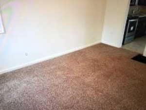 Living Room carpet and baseboards next to the kitchen