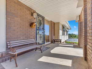 View of covered porch