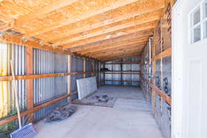 Storage room with an exterior structure