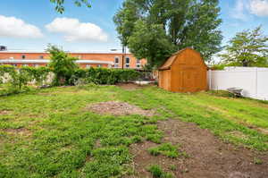 View of fenced backyard