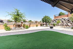 View of yard with a patio