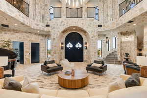 Community lobby featuring a high ceiling