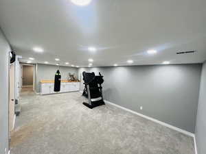 Family living room with built in storage