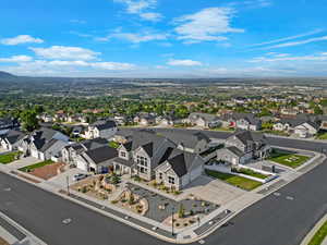 Aerial perspective of suburban area