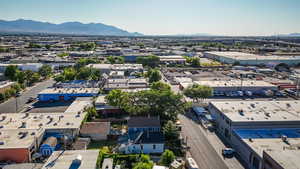 Aerial view of a mountainous background
