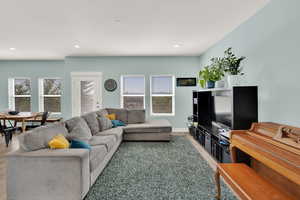 Family room with lots of natural light.