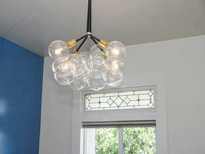 Detailed view of a chandelier
