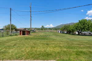 View of yard with a mountain view