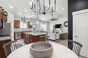 Open dining area with room for entertaining
