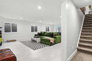Basement Living and entertaining