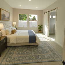 Owners bedroom with staging