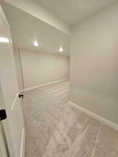 Gorgeous fully finished and carpeted storage room