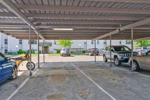 View of covered parking lot