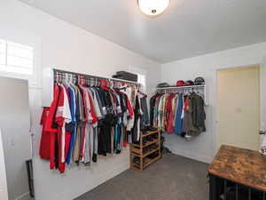 Walk in closet featuring carpet flooring