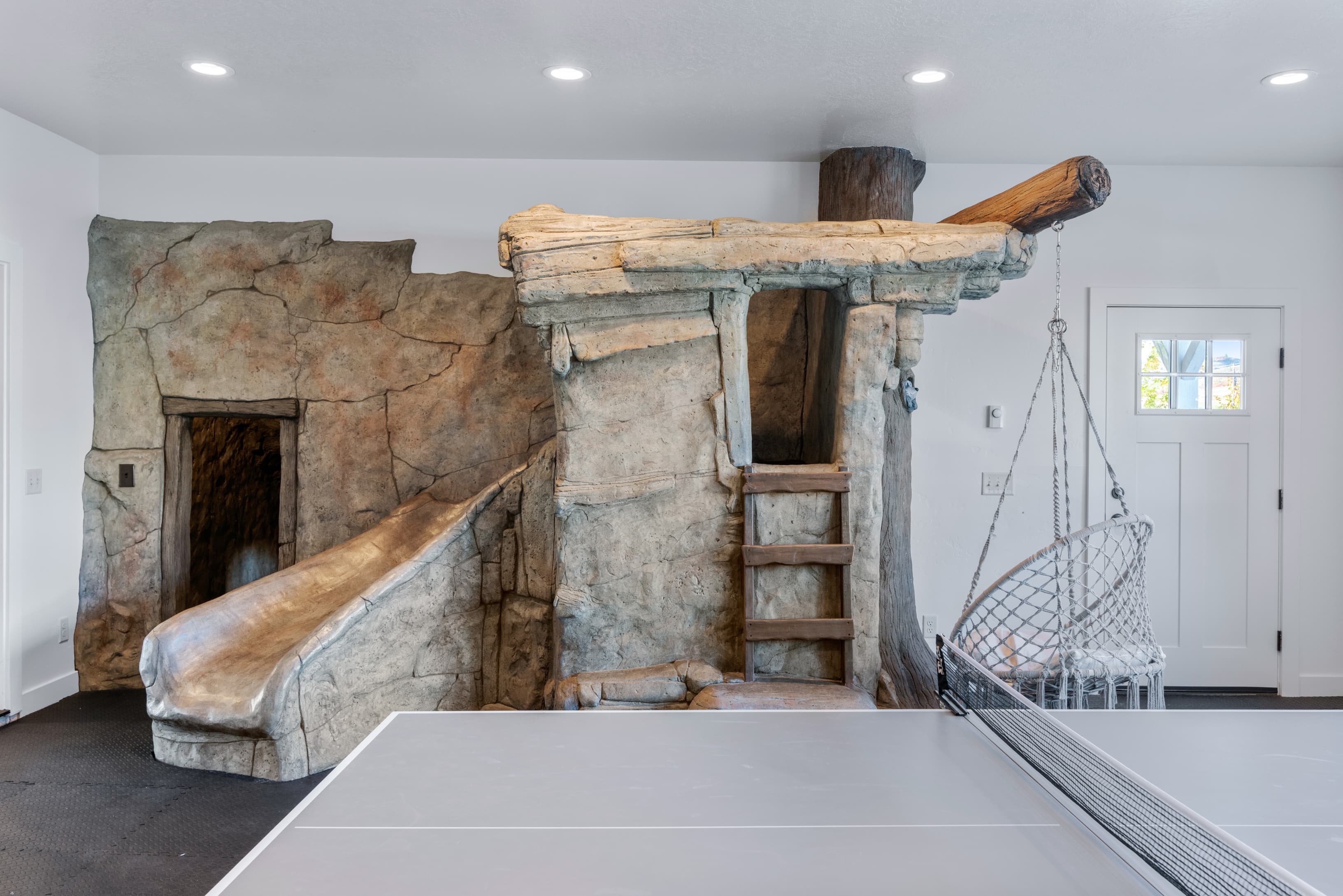 Stairs featuring recessed lighting