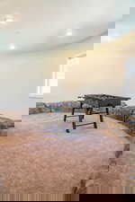 Game room featuring carpet and recessed lighting