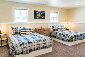 View of carpeted bedroom