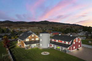 View from above of property with mountains