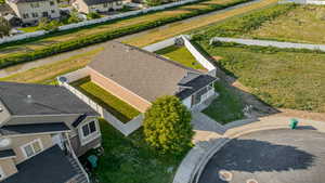 Aerial perspective of suburban area