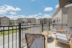 Balcony featuring a residential view