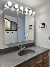 Bathroom featuring vanity