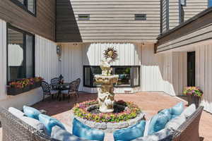 View of patio with outdoor lounge area