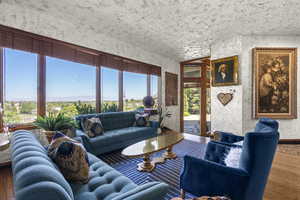 Living area featuring wood finished floors