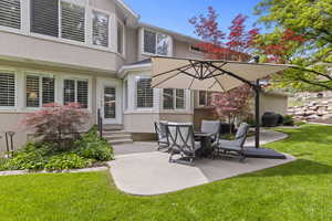 View of patio / terrace with entry steps and area for grilling