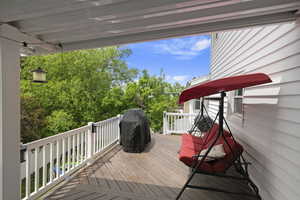 Deck featuring grilling area