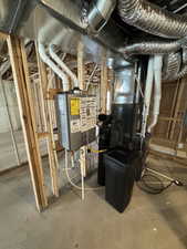 Utilities with water heater and water softener