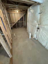 View of framed basement