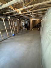 View of framed basement