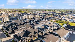 Aerial view of a mountain backdrop
